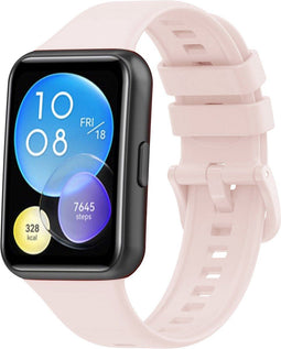 iMoshion Bandje Geschikt voor Huawei Watch Fit 2 - iMoshion Siliconen band gekleurde gesp - Roze