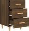 vidaXL - Nachtkastje - 40x40x66 - cm - bewerkt - hout - bruin - eikenkleur