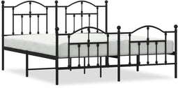 vidaXL - Bedframe - met - voetbord - zonder - matras - metaal - zwart - 180x200 - cm