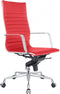 Feel Furniture - Luxe Executive bureaustoel van 100% rundleer - Hoge rugleuning – Rood