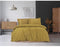 Beddengoedset - Dekbedovertrek 240 x 220 cm + 2 kussenslopen 60 x 60 cm - 100% katoensatijn - Mosterdgeel (2 stuks)