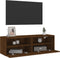 vidaXL - Tv-wandmeubel - 100x30x30 - cm - bewerkt - hout - bruin - eikenkleur