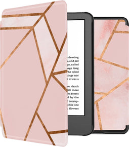 imoshion E-reader Hoesje - Geschikt voor Amazon Kindle (2022) 11th gen, Amazon Kindle (2024) - Design Sleepcover Bookcase - Pink Graphic