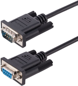 Startech.com 3m RS232 - Seriële Null Modem Kabel - DB9 Female naar Male met Al-Mylar Afscherming - Zwart