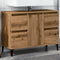 vidaXL - Wastafelkast - 80x33x60 - cm - bewerkt - hout - artisanaal - eikenkleur