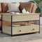 vidaXL - Salontafel - 85x50x50 - cm - bewerkt - hout - en - metaal - sonoma - eikenkleur