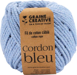 Graine Créative Macramé touw, ft 2,5 mm x 80 m, hemelsblauw