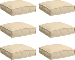 vidaXL - Ligbedkussens - voor - Stoel - Set - van - 6 - Beige - 40x40x8 - cm - Oxford - Stof
