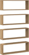 vidaXL - Wandplanken - 4 - stuks - Artisan - Eiken - 80x15x26 - cm - Gelaagd - Hout