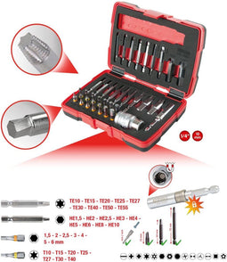 KS Tools 150.7060 1/4" + 10 mm Torx- en inbusboutuitdraaiset, 34-dlg