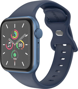 imoshion Siliconen⁺ bandje - Geschikt voor Apple Watch 1, 2, 3, 4, 5, 6, 7, 8, 9, 10 (42 mm), SE - 38/40/41 mm - Donkerblauw - S/M
