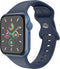 imoshion Siliconen⁺ bandje - Geschikt voor Apple Watch 1, 2, 3, 4, 5, 6, 7, 8, 9, 10 (42 mm), SE - 38/40/41 mm - Donkerblauw - S/M