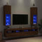 vidaXL - Tv-meubels - met - LED's - 2 - st - 30,5x30x102 - cm - artisanaal - eiken