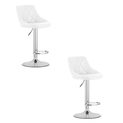 KAST kruk - wit eco-leer/chroom onderstel x 2