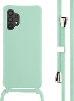 iMoshion Hoesje Geschikt voor Samsung Galaxy A32 (4G) Hoesje Met Koord - iMoshion Siliconen hoesje met koord - Mintgroen