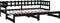 vidaXL - Slaapbank - uitschuifbaar - massief - grenenhout - zwart - 2x(90x200) - cm