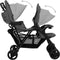 vidaXL - Tweelingkinderwagen - tandem - staal - donkergrijs