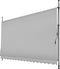 tectake® Klemluifel - Balkonluifel met handzwengel - UV-bestendig en waterafstotend - Lichtgrijs - Breedte 400 cm