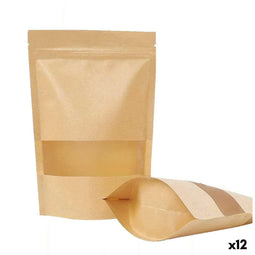 Herbruikbare voedselzak Algon Kraft 17 x 24 x 4 cm 15 Onderdelen (12 Stuks)