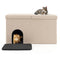 Coast Kattenbakbench - Multifunctionele Schoenenbank - Geurbestendig Koolstoffilter - Beige 90x50x50 cm