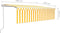 vidaXL - Luifel - automatisch - rolgordijn - LED - windsensor - 5x3 - m - geel - en - wit