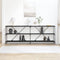 vidaXL - Console - Tafel - Zwart - Eiken - 200x30x75 - cm - Engineered - Hout - en - Staal