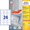 Avery Zweckform 3658, Universele etiketten, Ultragrip, wit, 100 vel, 24 per vel, 64,6 x 33,8 mm