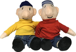 Twee poppen Buurman & Buurman zittend - pluche 35cm