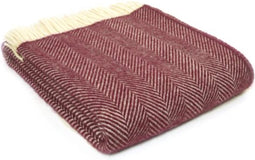Tweedmill - Wollen Plaid - Visgraat - Rosewood