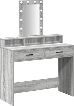 vidaXL - Kaptafel - met - LED-verlichting - - - Grijs - Sonoma - 100x41x140 - cm
