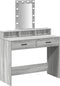 vidaXL - Kaptafel - met - LED-verlichting - - - Grijs - Sonoma - 100x41x140 - cm