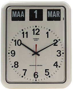 Twemco BQ12A - Klok - Rechthoekig - Kunststof - 7.5x38 cm - Wit