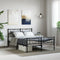 vidaXL - Bedframe - met - hoofd- - en - voeteneinde - metaal - zwart - 135x190 - cm
