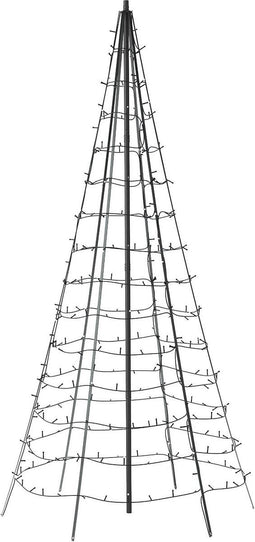Twinkly Vlaggenmast verlichting - Kerstverlichting voor Buiten - 2 meter - 300 LED - incl. mast - RGB Licht - Zwart