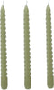 Twist Draaikaarsen Gedraaide Dinerkaars 25cm 3 Stuks Groen