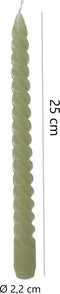 Twist Draaikaarsen Gedraaide Dinerkaars 25cm 3 Stuks Groen