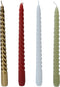 Twist Draaikaarsen Gedraaide Dinerkaars 25cm 3 Stuks Rood