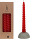 Twist Gedraaide kaarsen - Set van 4 stuks - 19 x 2.2cm diameter - Swirl kaarsen - Rood