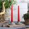 Twist Gedraaide kaarsen - Set van 4 stuks - 19 x 2.2cm diameter - Swirl kaarsen - Rood