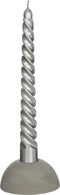 Twist kaars - Zilver - set van 3 stuks - 25cm