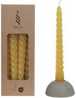 Twist kaarsen set 4 stuks dia. 2.2 x H 19 cm honing