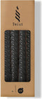 Twist kaarsen set 4 stuks dia. 2.2 x H 19 cm zwart