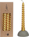 Twisted Candles Set 4 st. Gold Metallic