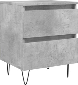 vidaXL - Nachtkastje - 40x35x50 - cm - bewerkt - hout - betongrijs