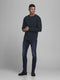 JACK & JONES Hill Knit Crew Neck - Heren Trui - Donkerblauw - Maat L