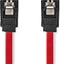 Nedis SATA Kabel - 3 Gbps - SATA 7-Pins Female - SATA 7-Pins Female - Vernikkeld - 0.50 m - Plat - PVC - Rood - Polybag
