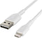 Belkin BOOST↑CHARGE - Gevlochten Lightning naar USB-A Kabel - MFi-gecertificeerd - 1 Meter - Wit