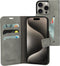 Mobiparts iPhone 15 Pro - Classic Wallet Case - Ruimte voor pasjes - Granite Grey