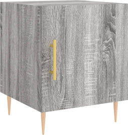 vidaXL - Nachtkastje - 40x40x50 - cm - bewerkt - hout - grijs - sonoma - eikenkleurig