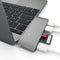 Satechi ST-TCUP - Type-C Passthrough HUB - 2x USB 3.0 aansluitingen en SD/microSD kaartlezer - Grijs